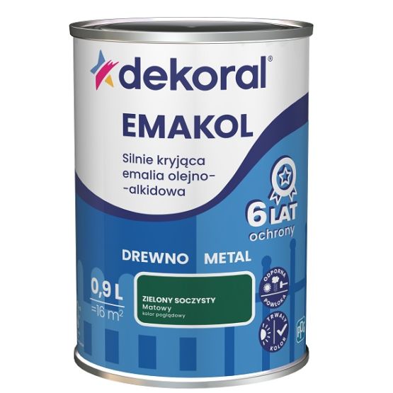Emalia Olejno-Alkidowa Emakol Strong Zielony Soczysty Mat 0,9L Dekoral