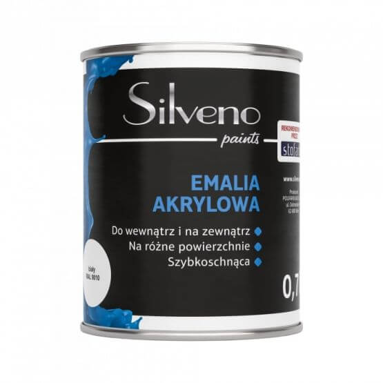 Emalia Akrylowa Do Wnętrz i Na Zewnątrz Szara RAL 7046 0,7L Silveno