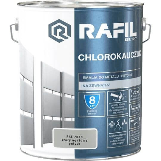 Emalia Chlorokauczukowa Szary Agatowy RAL7038 10L Rafil