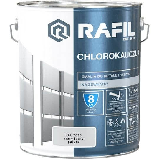 Emalia Chlorokauczukowa Szary Jasny RAL7035 10L Rafil