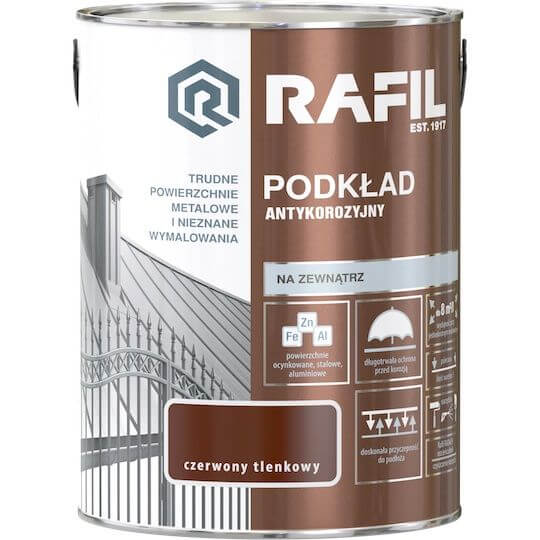 Podkład Antykorozyjny Czerwony Tlenkowy 5L Rafil