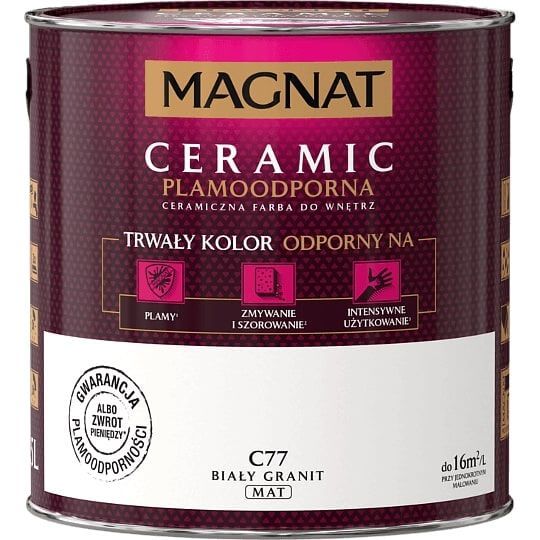 Farba Ceramiczna Magnat Ceramic C77 Biały Granit 2,5L Magnat