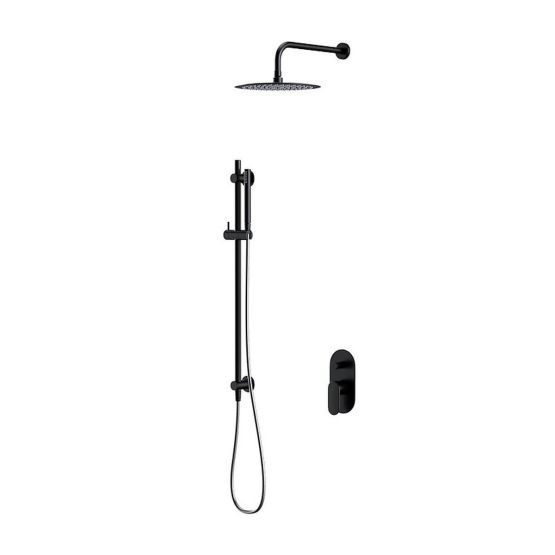 Bateria Wannowo-Prysznicowa Z Deszczownicą I Zestawem Prysznicowym Crea Czarny S952-009 Cersanit