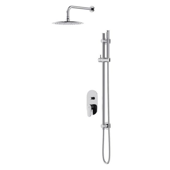 Bateria Wannowo-Prysznicowa Z Deszczownicą I Zestawem Prysznicowym Na Drążku Inverto Chrom S952-005 Cersanit