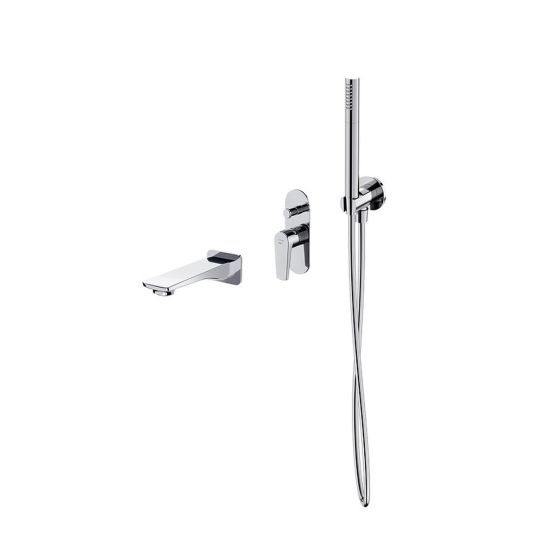Bateria Wannowa Z Wylewką I Zestawem Prysznicowym Moduo Chrom S952-040 Cersanit