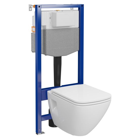 Zestaw Stelaż Podtynkowy Miska WC CleanOn Z Deską Moduo Biały S4027-003 Cersanit