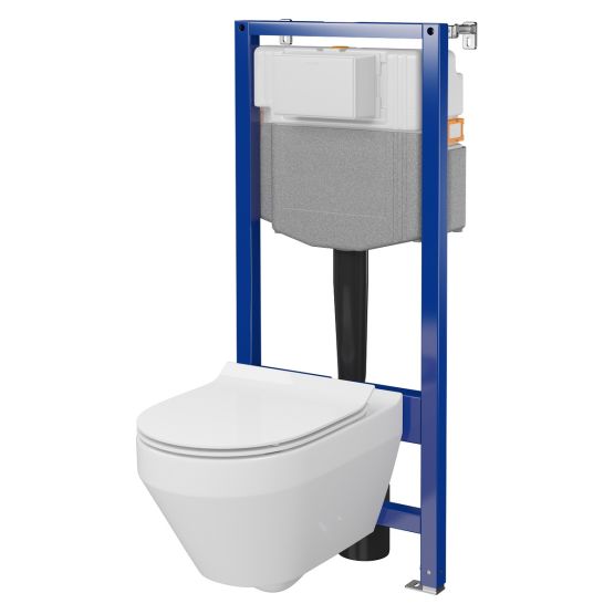 Zestaw Stelaż Podtynkowy Miska WC CleanOn Z Deską Crea Biały S701-808 Cersanit