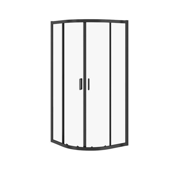Kabina Półokragła 80x80x190 Szkło Transparentne Arteco Czarny S913-013 Cersanit