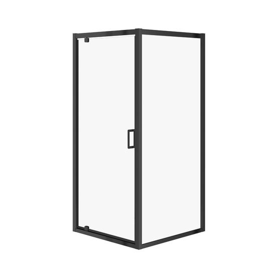 Kabina Kwadratowa Pivot 80x80x190 Szkło Transparentne Arteco Czarny S913-015 Cersanit