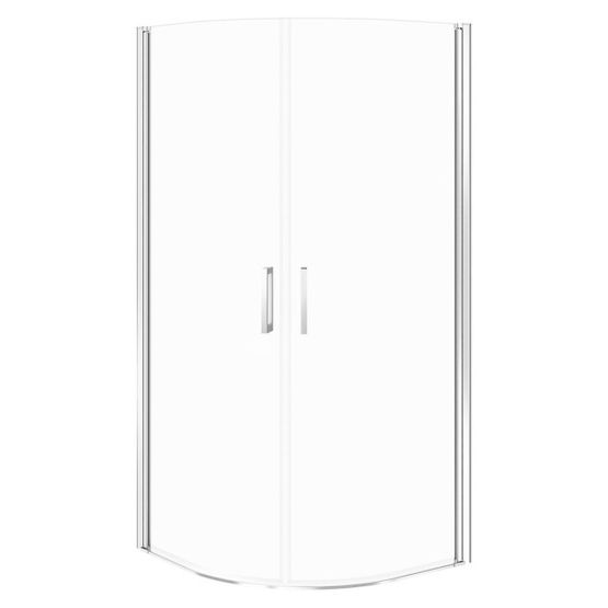 Kabina Półokragła 90x90x195 Drzwi Pełne Szkło Transparentne Moduo Chrom S162-017 Cersanit