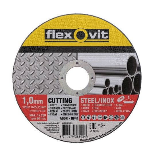 Tarcza 125x1,0x22,23 A 60 R-BF41 STAL/INOX Flexovit