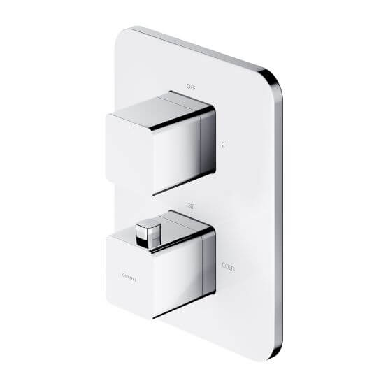 Termostatyczna Bateria Prysznicowo-Wannowa Podtynkowa Parma Chrom/Biały PM7436CRB Omnires