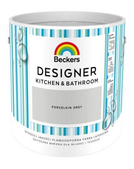 Farba Lateksowa Beckers Designer Kitchen & Bathroom Porcelain Grey Mat 2,5 L
