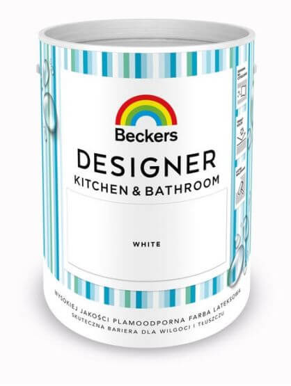 Farba Lateksowa Designer Kitchen & Bathroom White Mat 5 L Beckers