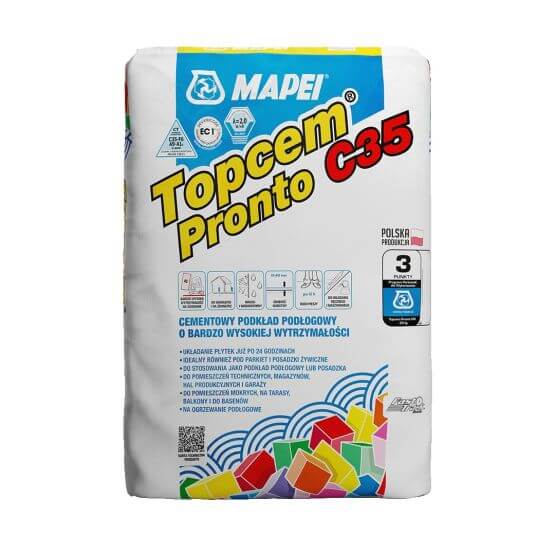 Cementowy Podkład Podłogowy Topcem Pronto C35 25 Kg Mapei