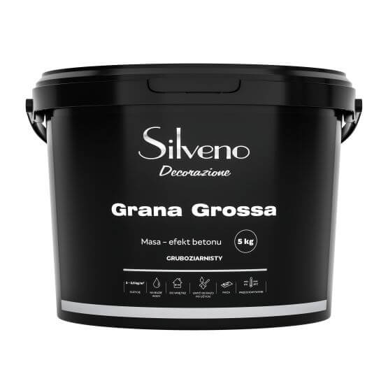 Tynk Dekoracyjny Grana Grossa Gruboziarnisty Efekt Betonu 5Kg Silveno