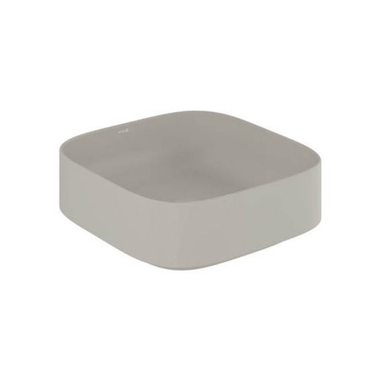 Umywalka Ceramiczna Nablatowa Kwadratowa 40X40 Resa Jasny szary mat 58CW30O2 Kludi