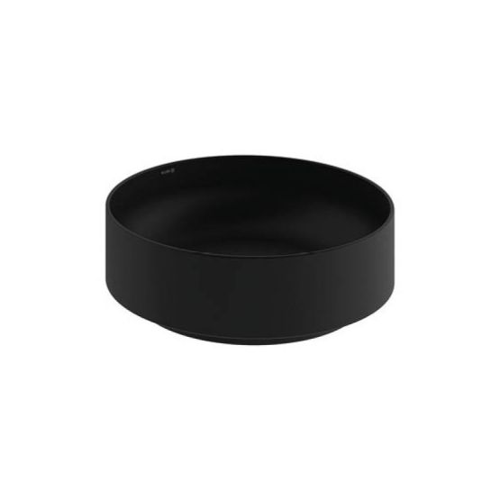 Umywalka Ceramiczna Nablatowa Okrągła 40X40 Resa Czarny mat 58CW1039 Kludi