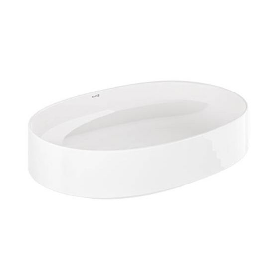 Umywalka Ceramiczna Nablatowa Owalna 60X40 Resa Biały 58CW2043 Kludi