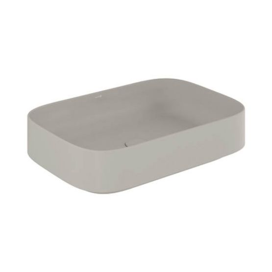 Umywalka Ceramiczna Nablatowa Prostokątna 60X40 Resa Jasny szary mat 58CW40O2 Kludi