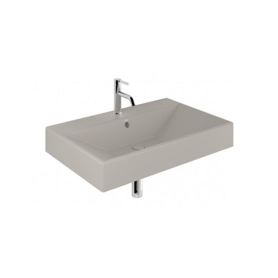 Umywalka Ceramiczna Podwieszana Prostokątna 81X50 Z Otworem Na Baterię Resa Jasny szary mat 59WW81O2 Kludi