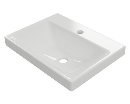 Umywalka Meblowa 50x37 cm Prostokątna Z Otworem Na Baterię Blanko Biały Połysk CENL.6317.500.WH Excellent