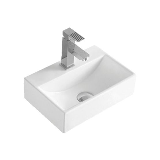 Umywalka Nablatowa 365x255x110 mm Z Otworem Na Baterię Maro Biały 8338 Emporia