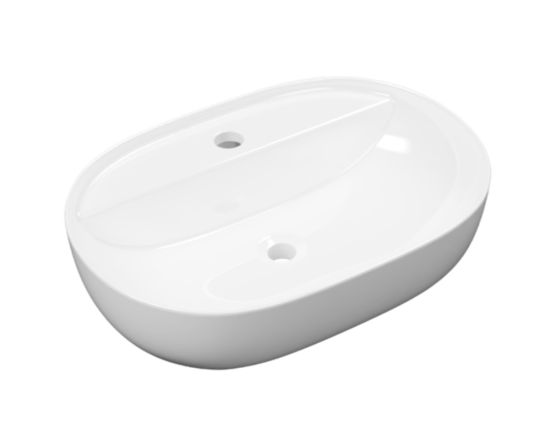 Umywalka Nablatowa 51x38 cm Owalna Z Otworem Na Baterię Jima Biały Połysk CEAC.2002.510.WH Excellent