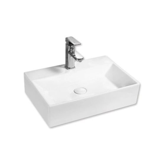 Umywalka Nablatowa 520x365x130 mm Z Otworem Na Baterię Maro Biały 8469-1 Emporia