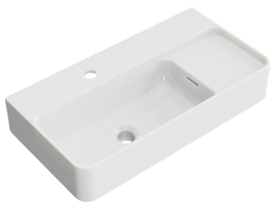 Umywalka Wisząca/Nablatowa 60x31 cm Prostokątna Z Otworem Na Baterię Ness Biały Połysk CENL.3519.600.WH Excellent