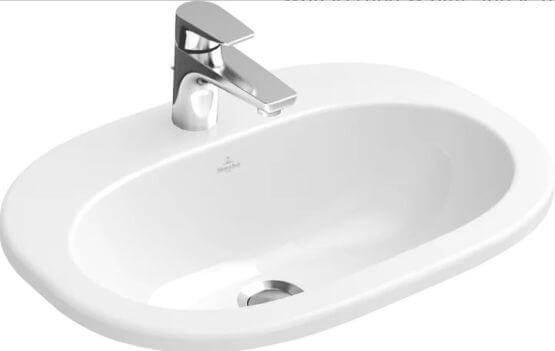Umywalka Wpuszczana W Blat O.Novo 56x40 CeramicPlus Weiss Alpin 416156R1 Villeroy&Boch