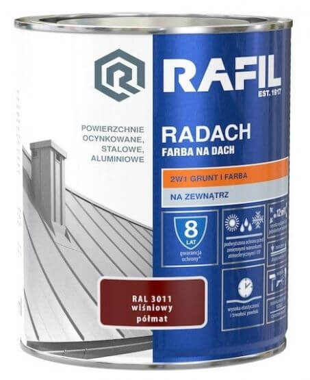 Farba Na Dach Radach 5L Wiśniowy RAL 3011 Rafil