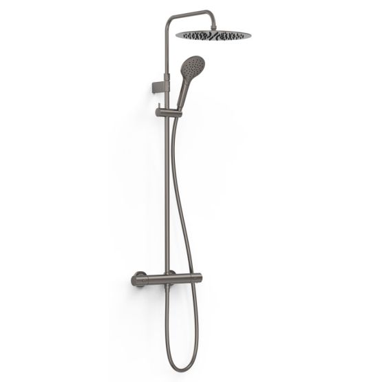 Zastaw Prysznicowy Termostatyczny Natynkowy Over-Wall Study Grafit 19039314GR Tres