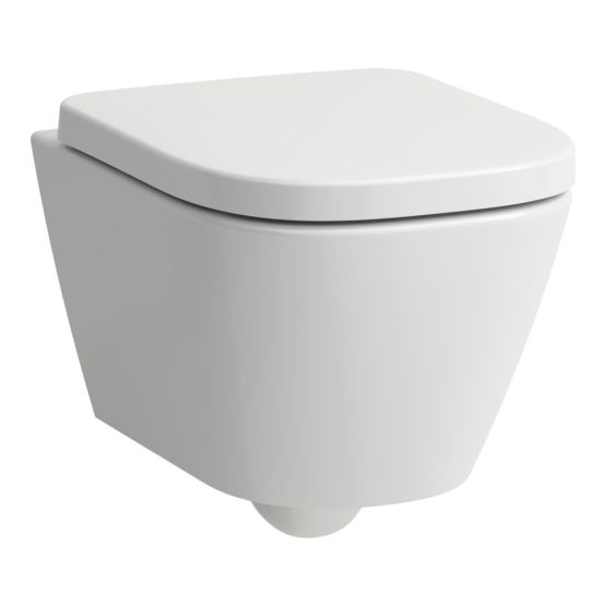Zestaw 3w1 Miska WC Podwieszana Silent Flush Compacto 490x360 mm + Deska WC Wolnoopadająca + Podkładka Akustyczna Meda Biały H8661130000001 Laufen