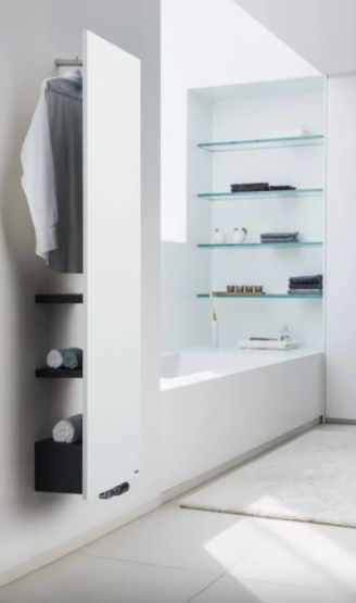 Wyprzedaż Grzejnik Niva Bath 0420x1820 Biały Struktura + Wieszak i Trzy Półki Kolor 9005 111910420182011880600-0000 + 118380318209005 N1L1 Vasco