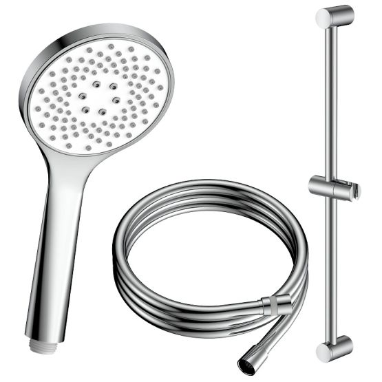Zestaw Prysznicowy 3-Funkcyjny Z Drążkiem Lunepo Chrom ANLU151131 Avapax
