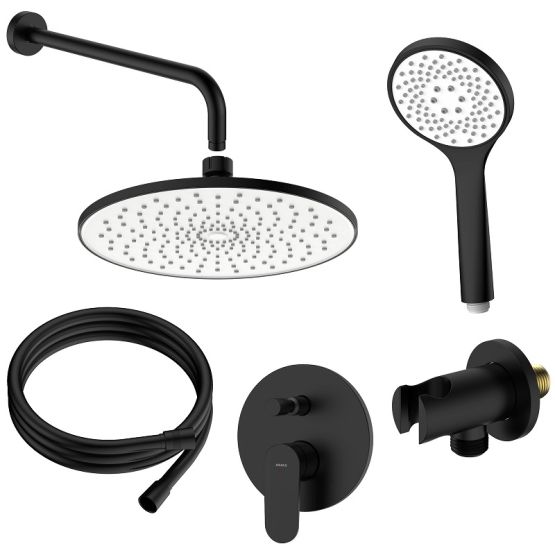 Zestaw Prysznicowy Podtynkowy Dwufunkcyjny Lunepo Czarny ANLU121331 Avapax