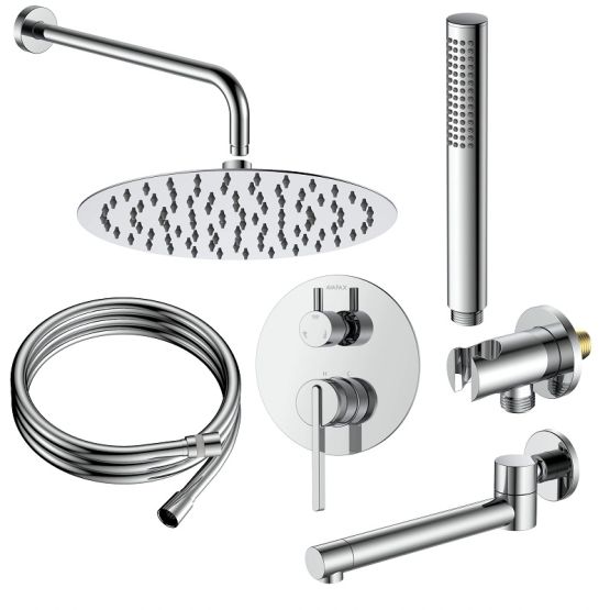 Zestaw Prysznicowy Podtynkowy Trzyfunkcyjny Aurevo Chrom ANAU131121 Avapax