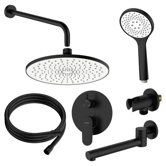 Zestaw Prysznicowy Podtynkowy Trzyfunkcyjny Lunepo Czarny ANLU131331 Avapax