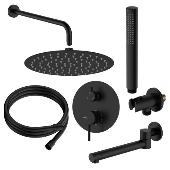 Zestaw Prysznicowy Podtynkowy Trzyfunkcyjny Ultimate Czarny ANUL131321 Avapax