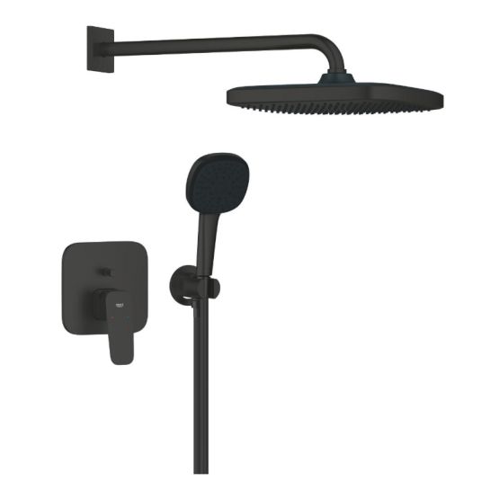 Zestaw Prysznicowy Podtynkowy Z Deszczownicą Tempesta Cube 250 Cubeo Matte Black 1053362430 Grohe