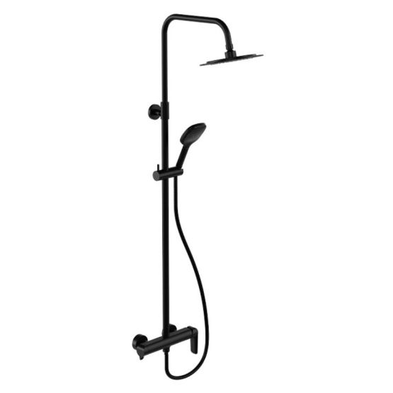 Zestaw Prysznicowy Ścienny Z Deszczownicą 25 Cm, Czarny Soft Clever 2.0 AREX.4181BS Excellent