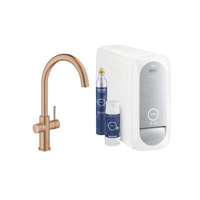 Zestaw Startowy Z Wylewką W Kształcie C Grohe Blue Home Brushed Warm Sunset 31455DL1 Grohe