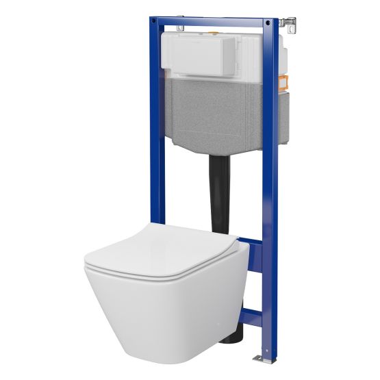Zestaw Stelaż Podtynkowy Miska WC CleanOn Z Deską Aqua Biały S701-796 Cersanit