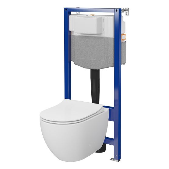 Zestaw Stelaż Podtynkowy Miska WC CleanOn Z Deską Aqua Biały S701-925 Cersanit