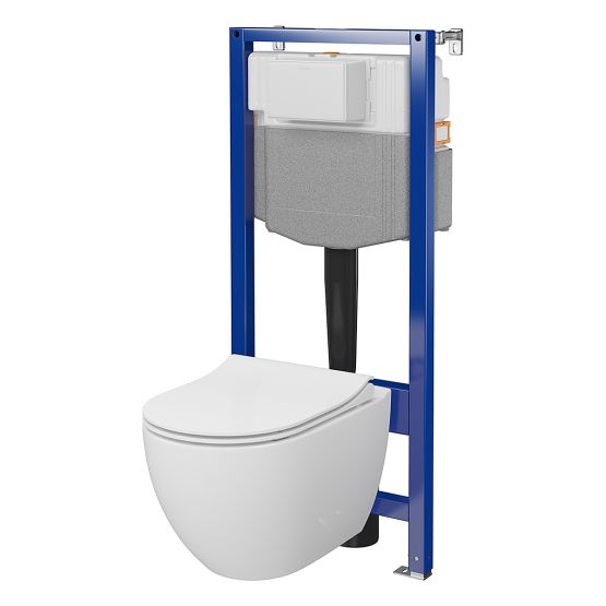 Zestaw Stelaż Podtynkowy Miska WC CleanOn Z Deską Aqua Biały S701-926 Cersanit