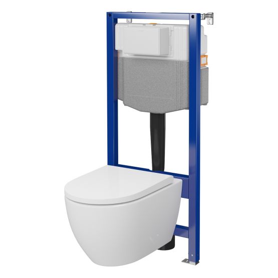Zestaw Stelaż Podtynkowy Miska WC StreamOn Z Deską Aqua Biały S701-799 Cersanit