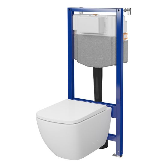 Zestaw Stelaż Podtynkowy Miska WC StreamOn Z Deską Aqua Biały S701-887 Cersanit