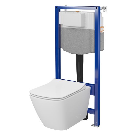 Zestaw Stelaż Podtynkowy Miska WC StreamOn Z Deską Aqua Biały S701-890 Cersanit