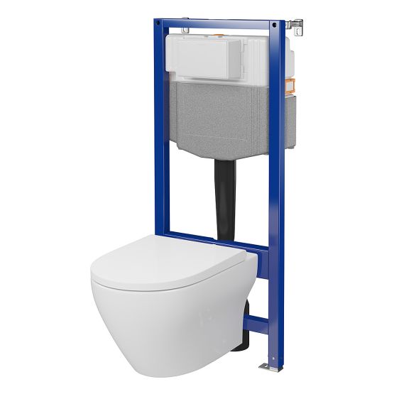 Zestaw Stelaż Podtynkowy Miska WC StreamOn Z Deską Aqua Biały S701-893 Cersanit